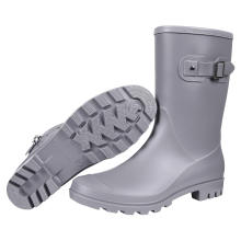 New Fashion Fashion Matte Grey Grey imperméable Bottes de pluie en caoutchouc Chaussures de jardin pour les jours de pluie